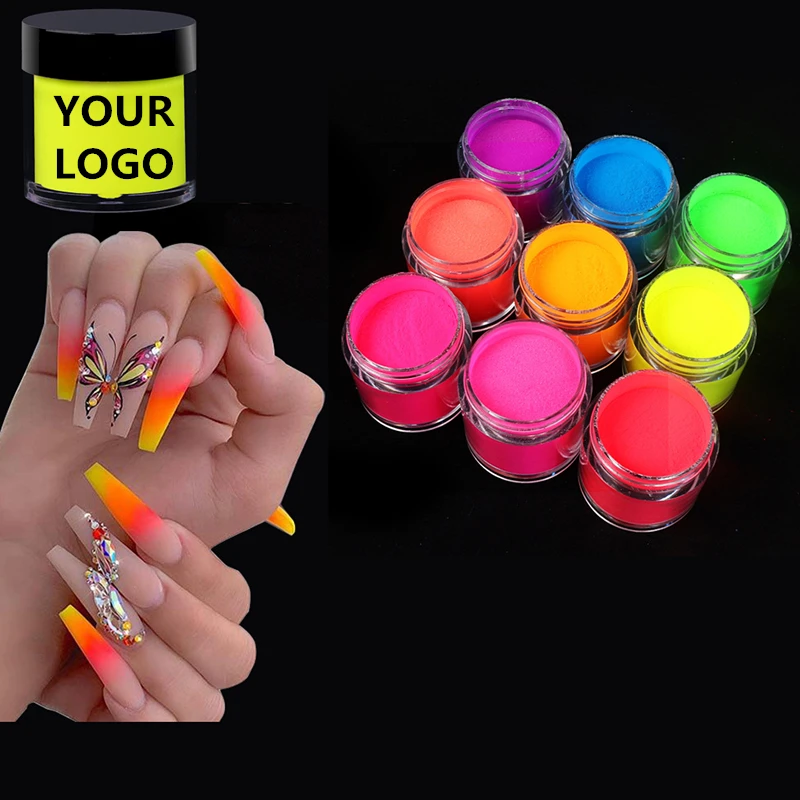 

Hot Selling 9 Colors/Set Neon Acrylic Nails Powder Private Label Nail Dipping Nail Acrylic Powder