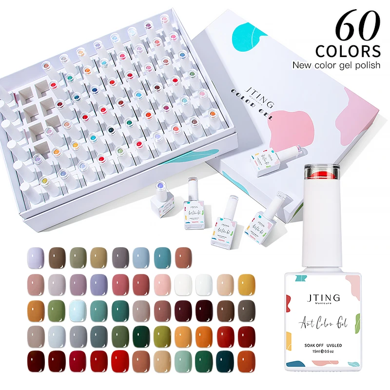 

OEM ODM Professional Custom Design Private label 60 Colors Uv Gel Nail Polish Set 15ml with package box for nail supplies salon