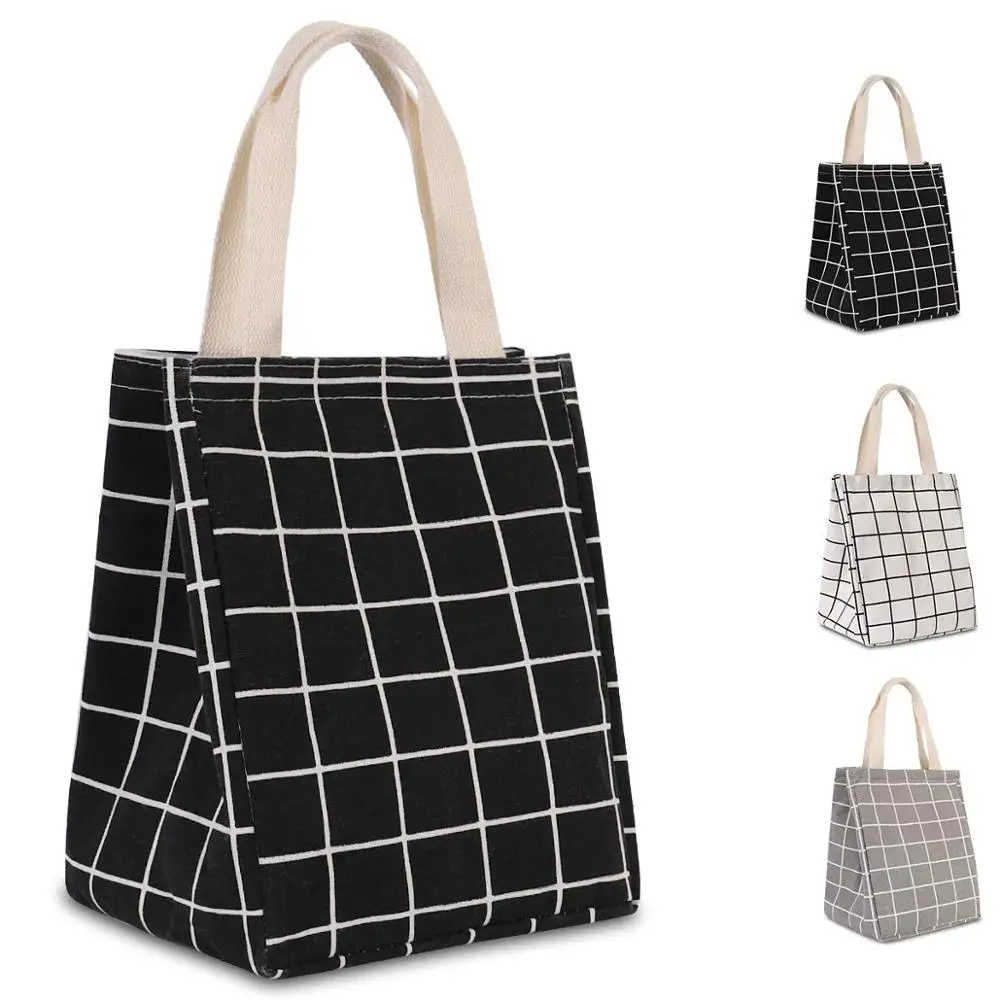 

Reusable Triangle Canvas Lunch Bag Insulated Lunch Box