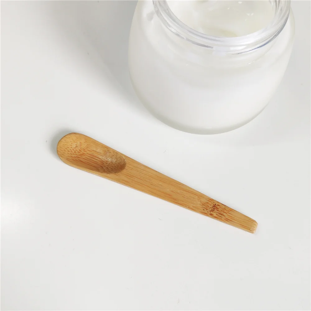 

WanuoCraft Small Nature Bamboo Spoons Mini Cosmetic Spatula Facial Face Cream Spoons, Natural