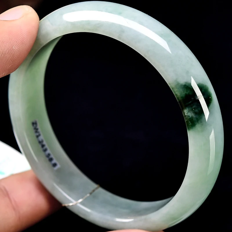 

YQ343 free shipping natural emerald Gemstone Cuff jadeite jade Bangle and bracelet jewellery, White