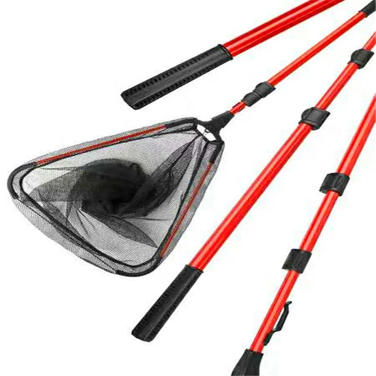 

High Quality Carbon Fishing Net Fish Landing Hand Net Foldable Collapsible Telescopic Pole Handle Fishing Tackle, Black