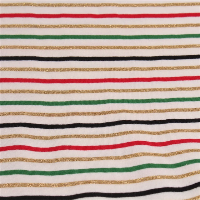 
Wholesale 2019 Knitting Poly Spun Single Jersey Printed Red And White Stripe Fabric For Clothing 