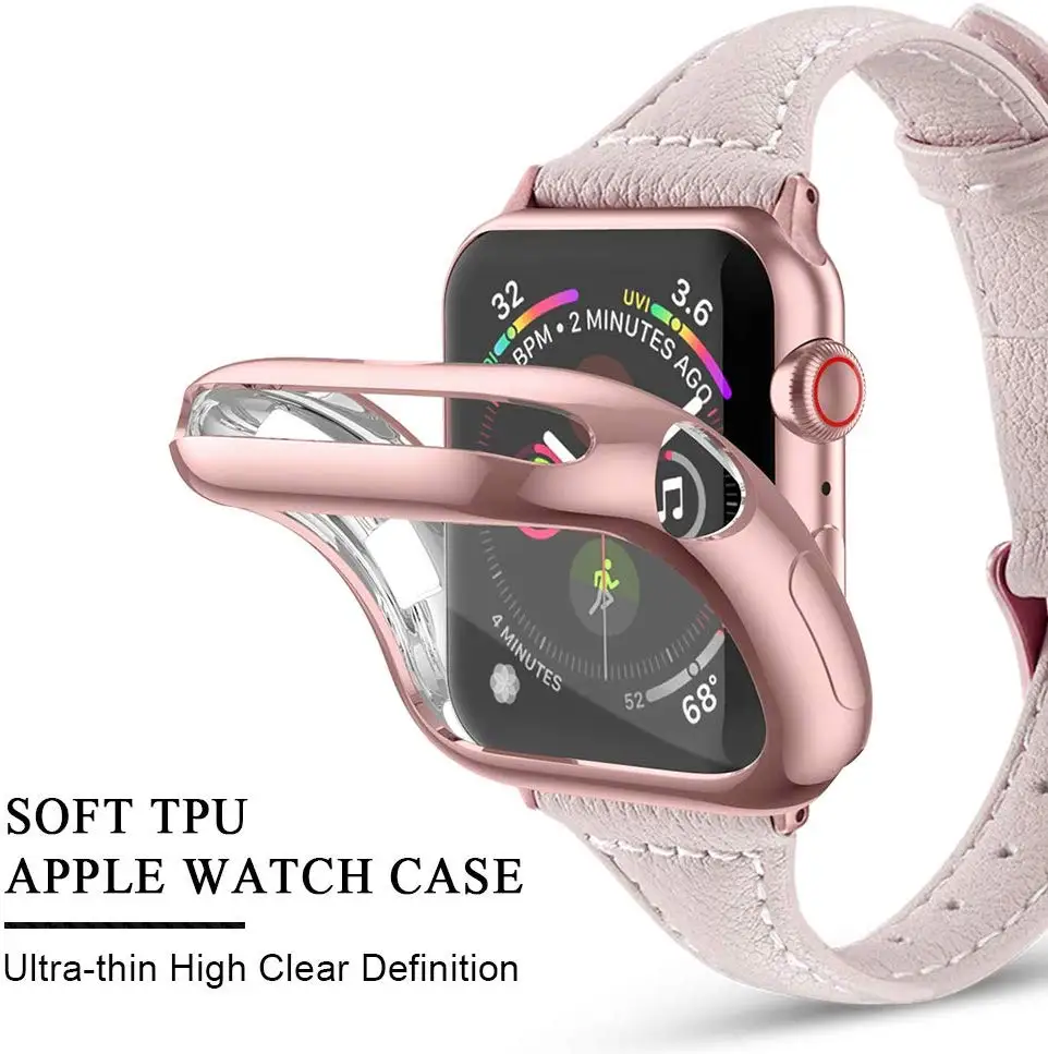 

Caowtan Soft TPU Transparent Watch Protector Case Silicone Watch Silm Case for Apple Watch Protector Case Cover, Optional