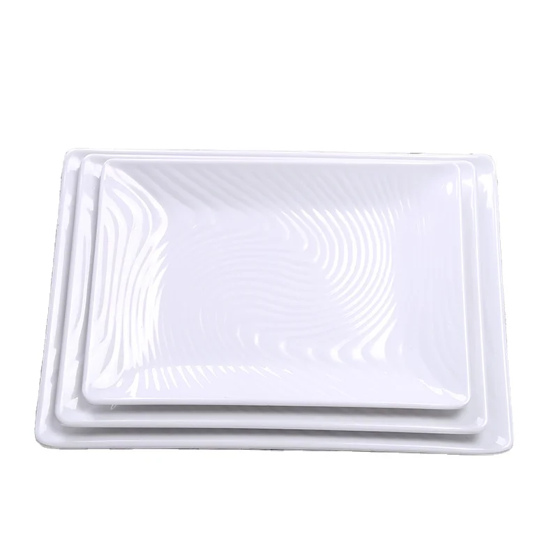 

2021 China Manufacturers Wholesale White Restaurant Dinner Rectangular Melamine Plate