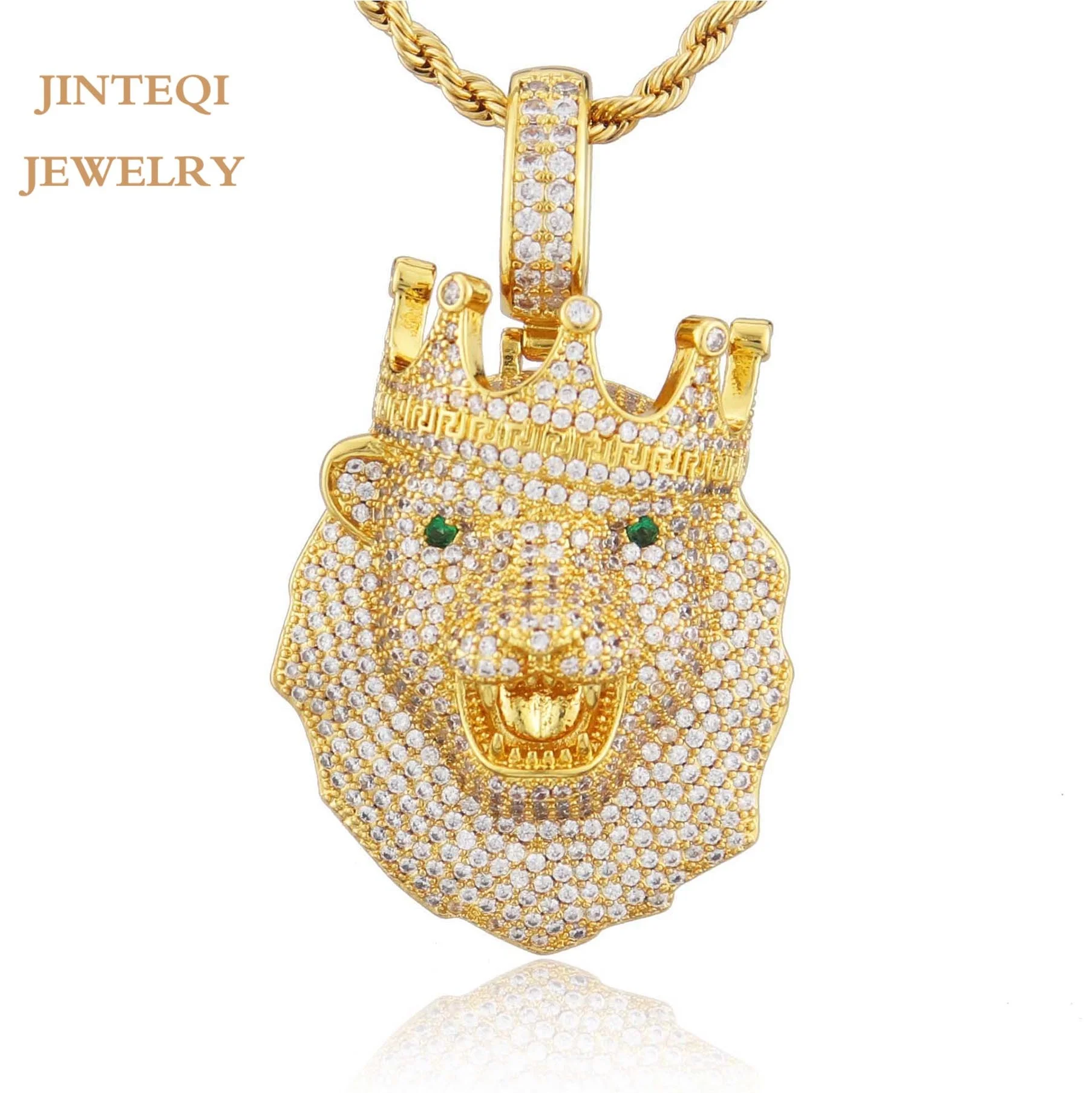 

Pendant Necklace jewelry Animal crown Fashion party jewellery sets gift Cubic Zirconia 18k gold plated fine jewelry set, White/gold