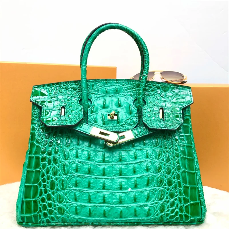 

Large capacity and high quality Crocodile grain genuine leather handbag tote bag