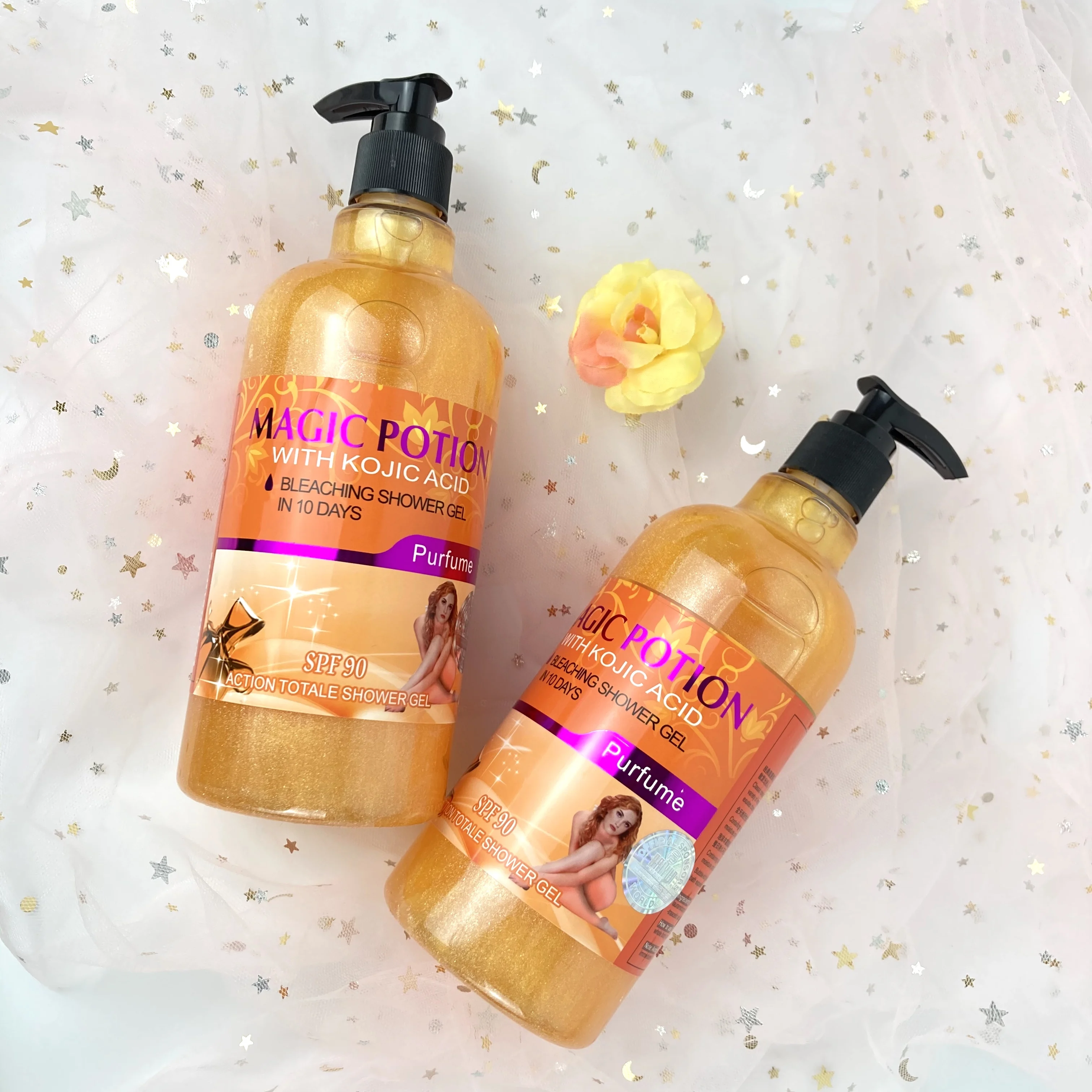 

Whitening Smooth Magic Potion Bleaching Shower Gel With Kojic Acid In 10 Days 100% Rose Spf 90 Action Total Perfume Body Wash