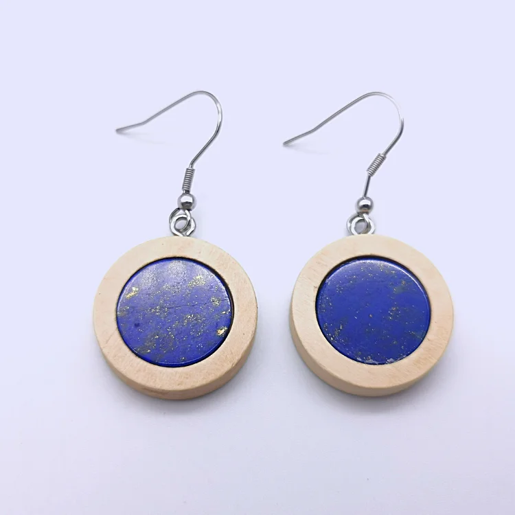 

Factory Sell stainless steel wooden earrings women jewelry drop earrings