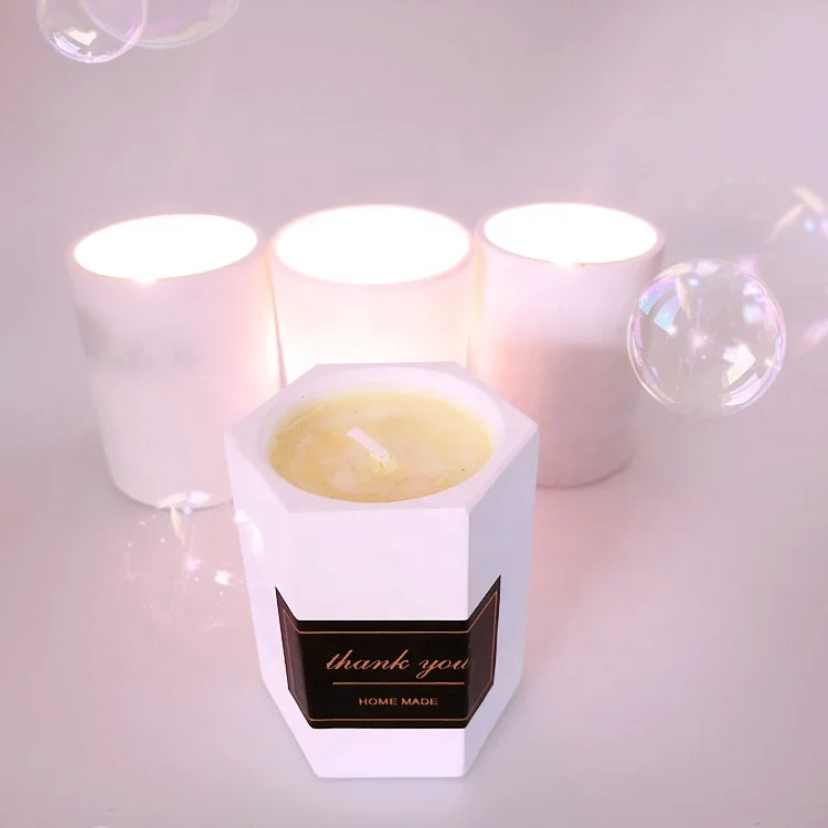 

Logo Custom Style Ceramic Aromatherapy Candle Cup Gift Set, White,pink&customized