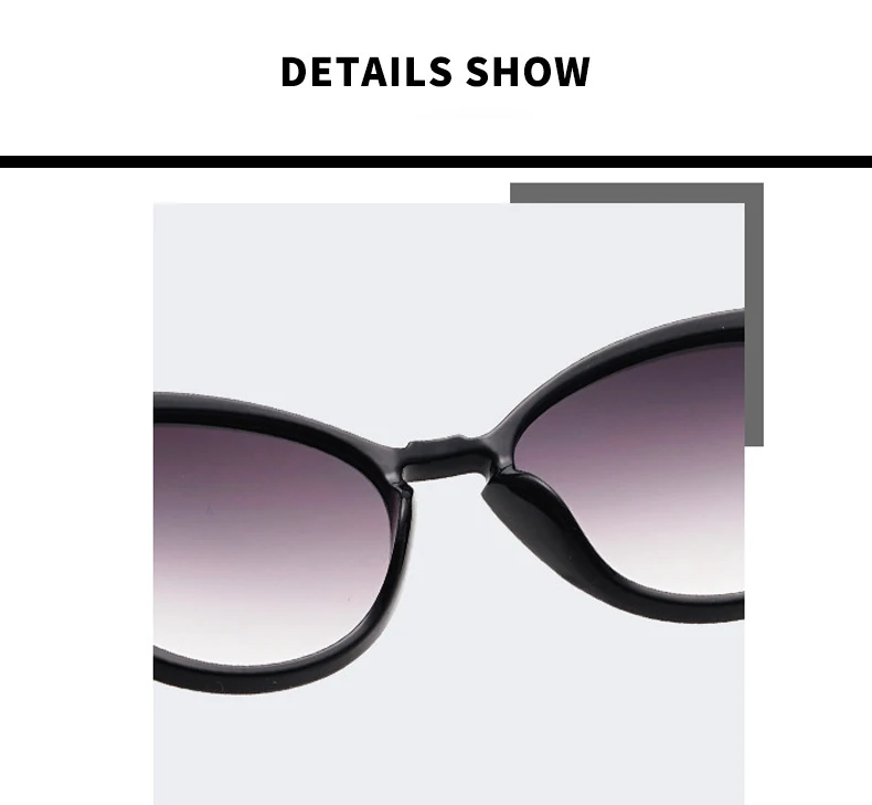 2019 Wholesale Lunettes De Soleil Rice Nail Plastic Cat Eye Men Women Sunglasses