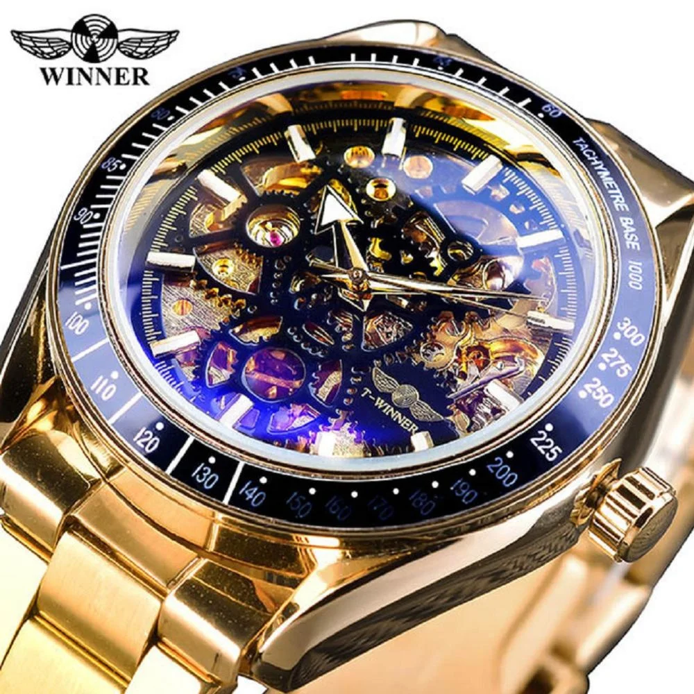 

Winner Men Watch Transparent Fashion Luminous Mechanical Movement Mens Luxury Male Automatic Skeleton Wrist Watches Reloj Hombre, 9-colors