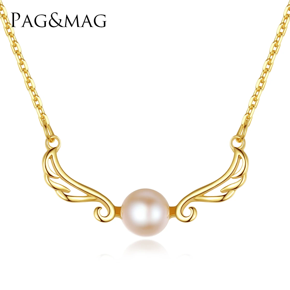 

PAG&MAG 925 Sterling Silver Pendant Necklace Chain With Leaves Fashion Pearls Jewellery Wholesale