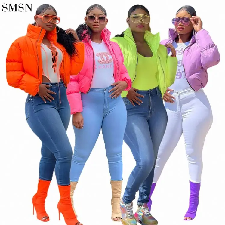 

High Quality Winter Ladies Tops Jacket Woman Solid Color Zipper Warm Lady Down Jacket