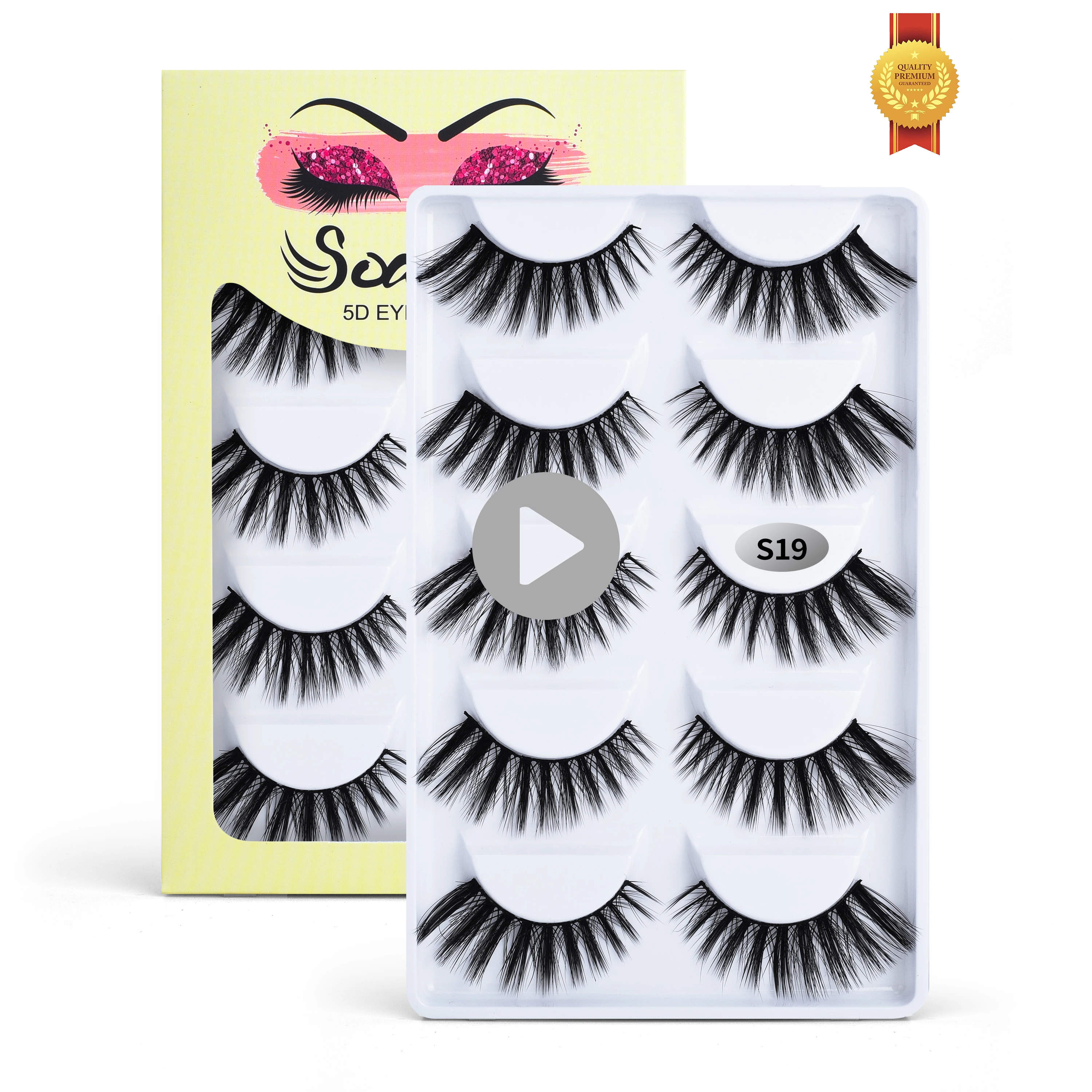 

Thick Cross 5d Faux Mink Lashes Synthetic Silk False Eyelashes vendor customized boxes magnetic 3d mink eyelashes extension, Black