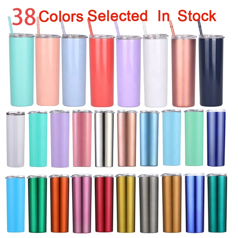 

Factory Wholesale stainless steel skinny tumbler Double Wall multicolor Insulated 20oz stainless steel skinny tumbler with straw