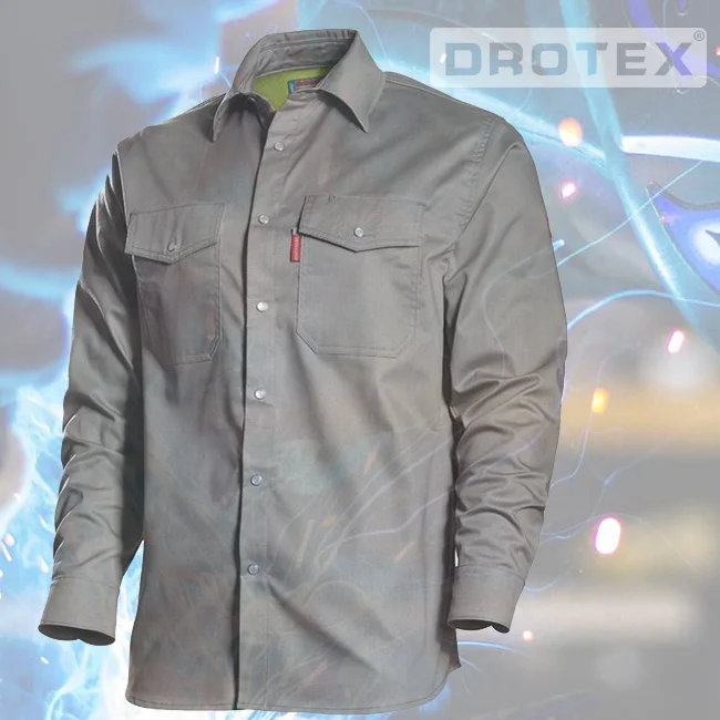 
7oz FRC Work Shirts 100%Cotton Fire Resistant Work Shirt Wholesale 