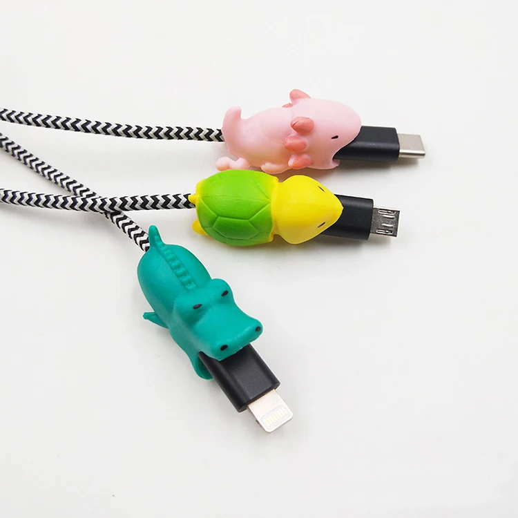
silicone protective cartoon animal cover protector cable bite for usb cable 