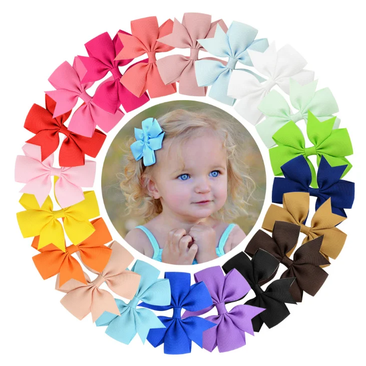 Beautiful Color 3inch Small Size Ribbon Bow Hair Clip For Girls Buy Ribbon Bow Hair Clip For