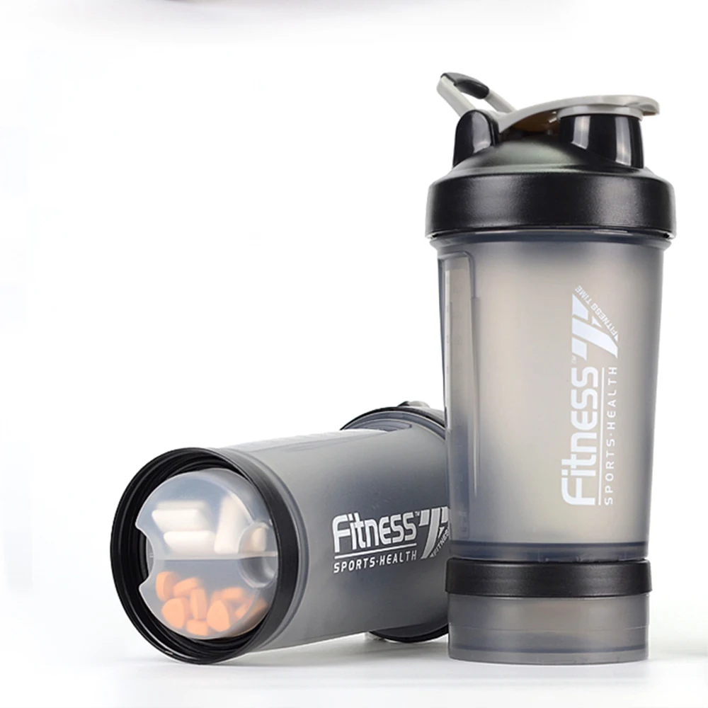 

Wholesale Custom Eco-Friendly 17oz BPA Free Plastic 3 Layers Fitness Protein Shaker, Customerized