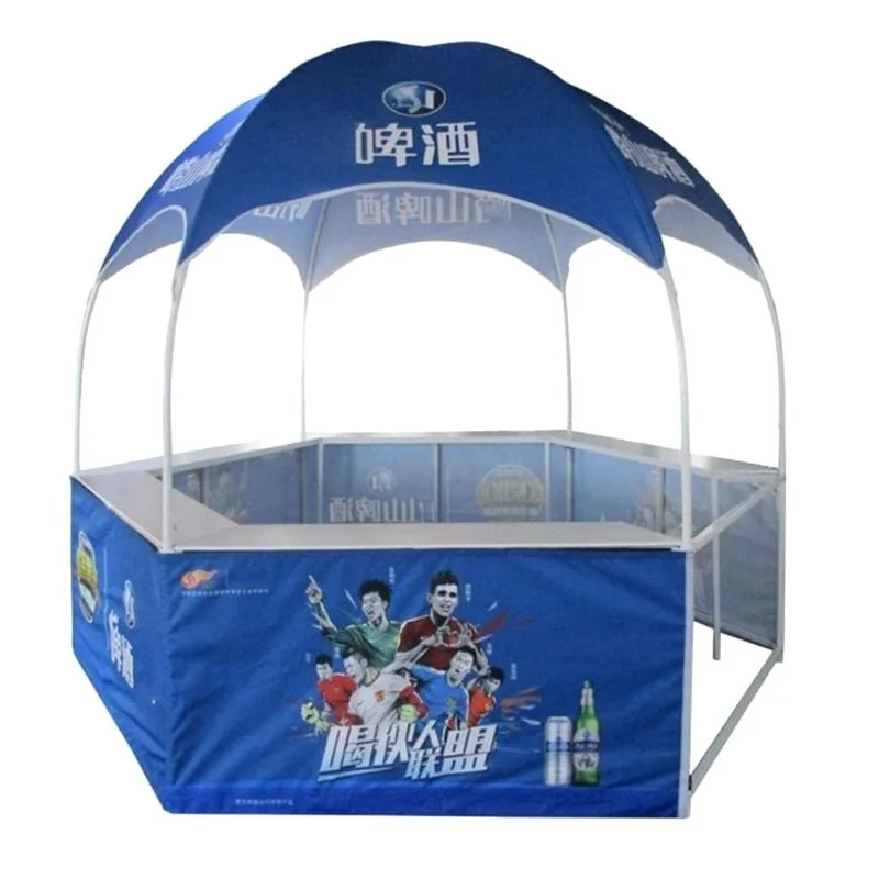 

New Custom MOQ 1pc 3m Folding Gazebo Tent For Cotton Candy Energy Drinks Selling Kiosk Round Shaped Dome Tent, White