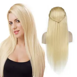 Human Hair Wigs Silky Straight 613 Blonde Brazilia