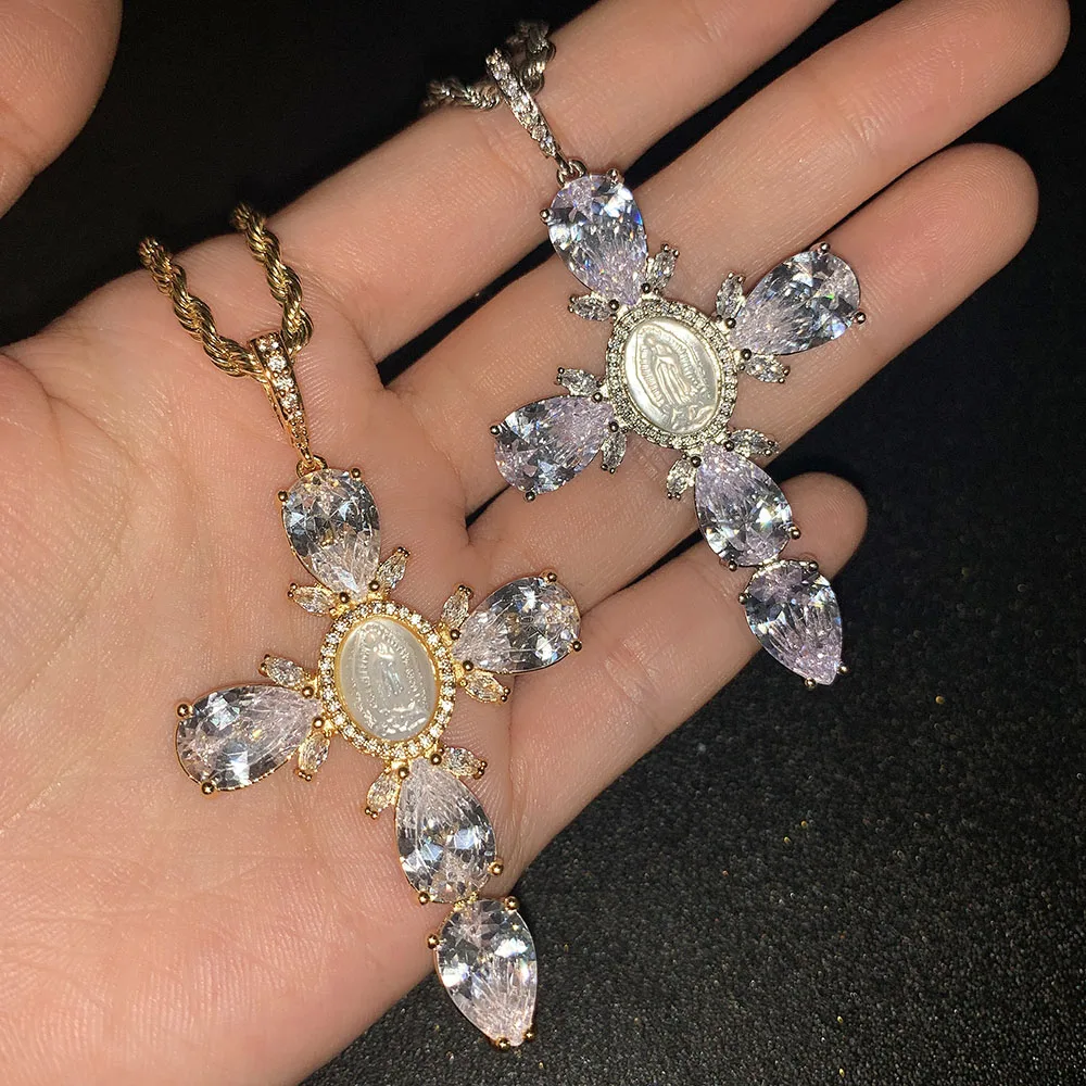 

Jesus cross necklace punk style hip hop jewelry for women