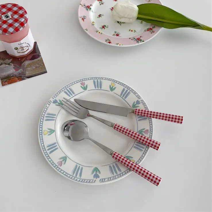 

Solhui Ceramics Handle Stainless Steel Kids Cutlery Set, Many colors can be choosed