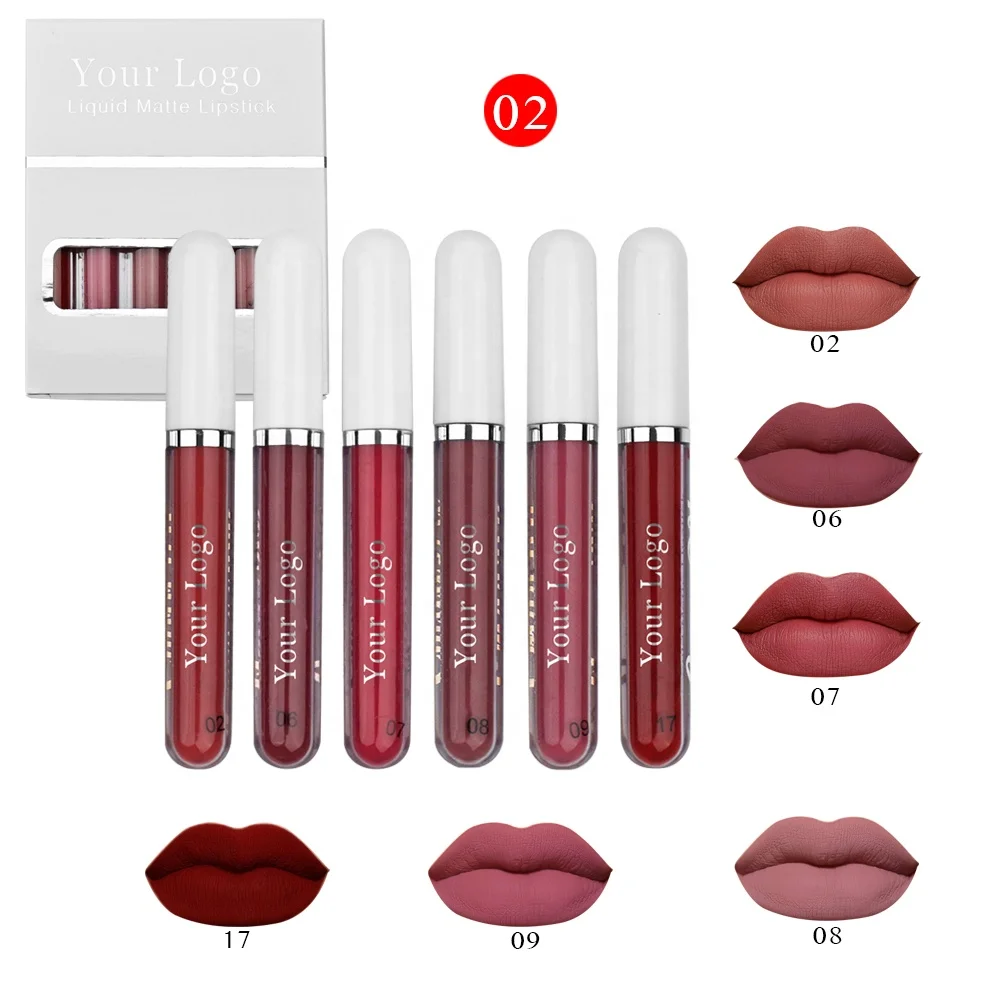 

Long Lasting Lip Gloss Set Waterproof Nonstick Cup Liquid Matte Lipstick for Women, Matte color