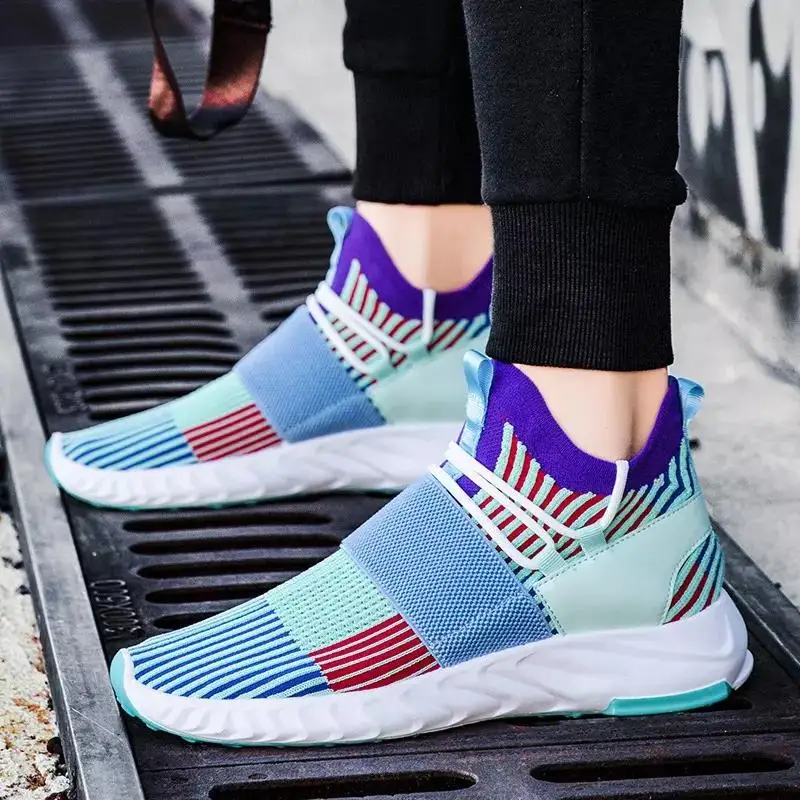

cheap price Light And Breathable sports Fitness Walking Leisure slip-on Loafer Men's Running Sport Shoes