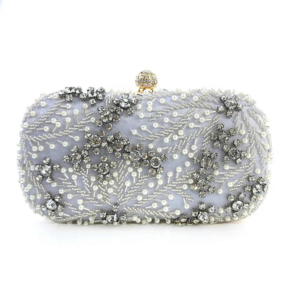 

New manufacturers direct hand selling dinner bag handmade bead embroidery exquisite dress bride holding bags