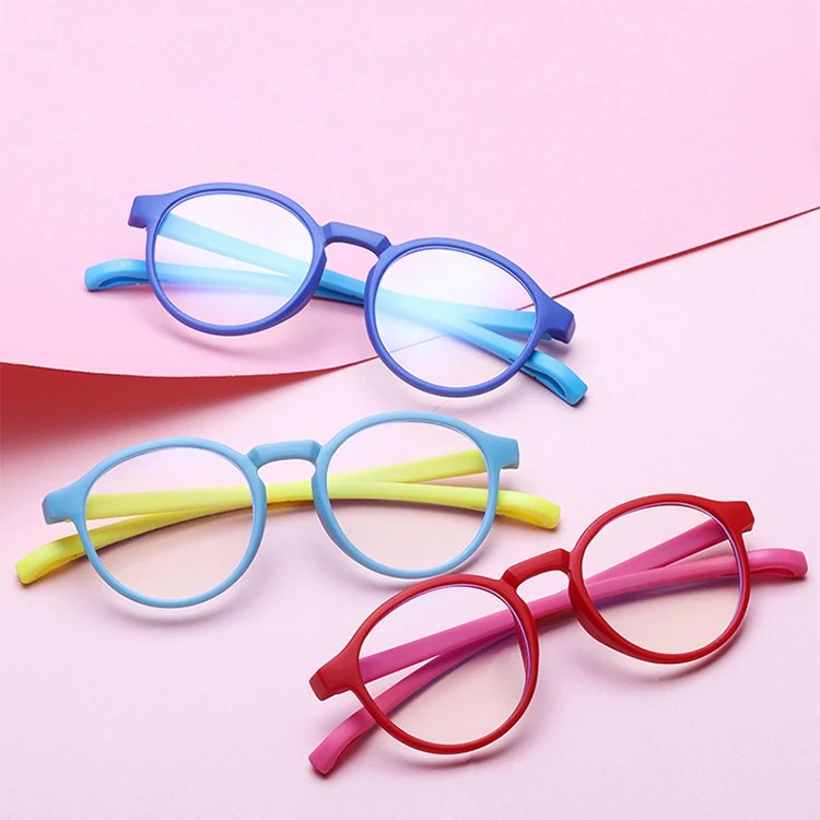 

Fashion Children Silicone Gaming Computer Glasses Wholesale Optical Eyeglasses Frame Kids Blue Light Blocking Glasses, 6 colors