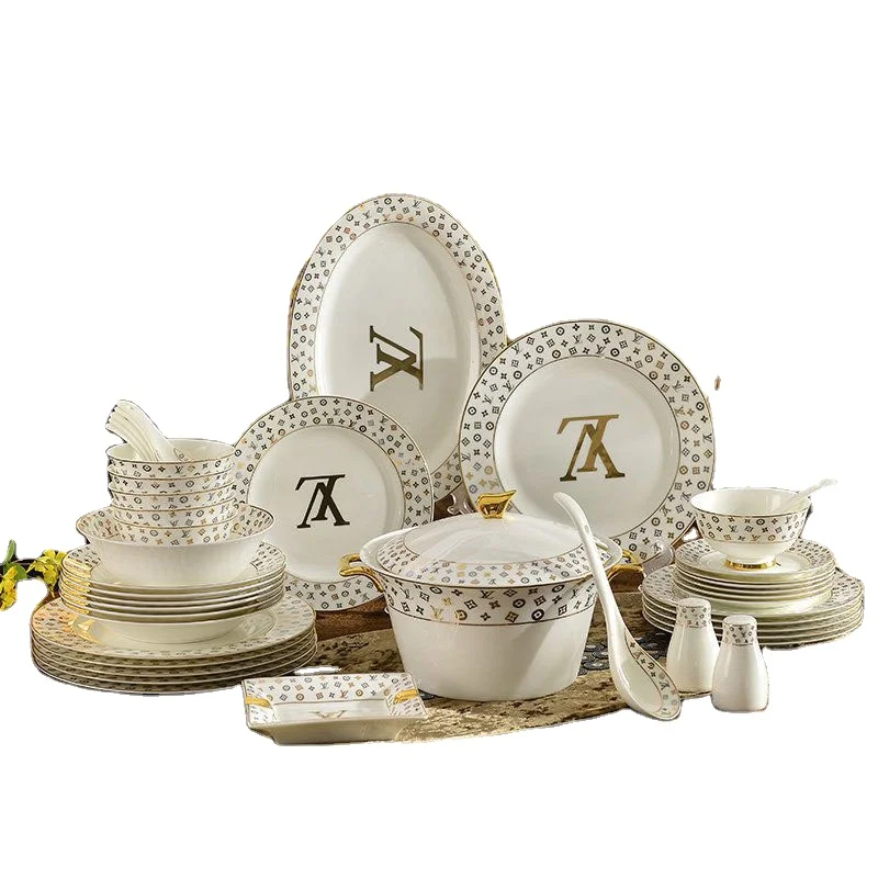 

Wholesale luxury western dinner set style porcelain ceramic tableware european nordic dinnerware set, Customized accord