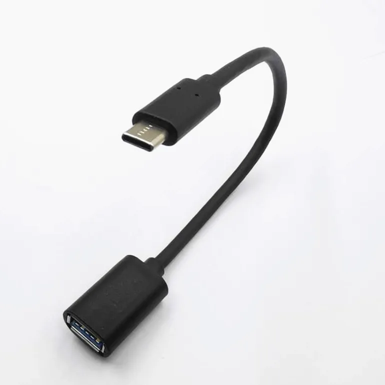 

USB 3.1 Type C Male To USB 3.0 Female OTG Adapter Data Sync Charge Cable 20cm With Type C Usb Cable, Black