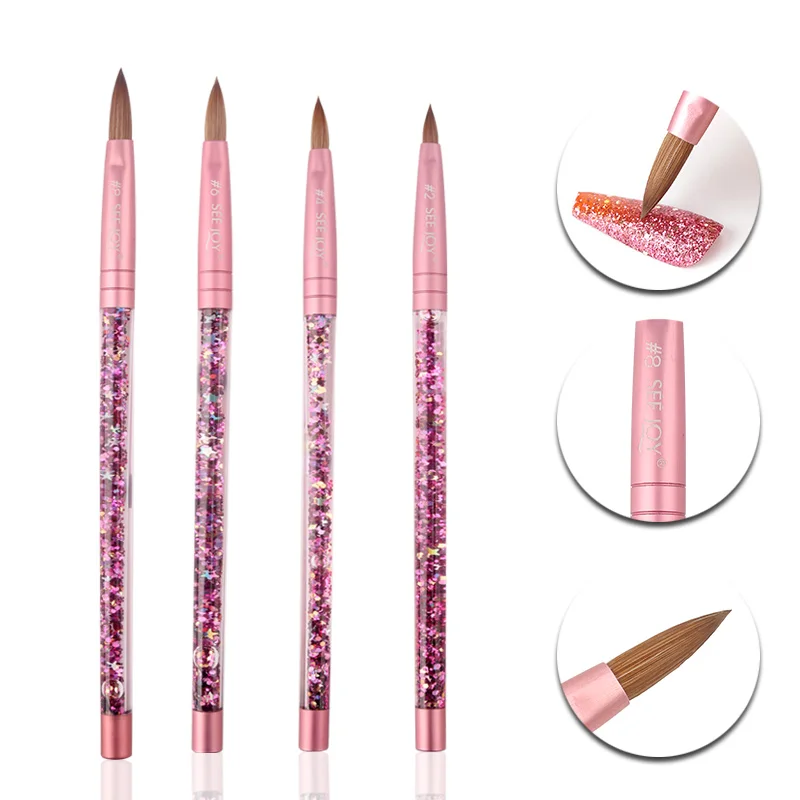 

New design hot sale kolinsky acrylic nail art brush, Accept customized