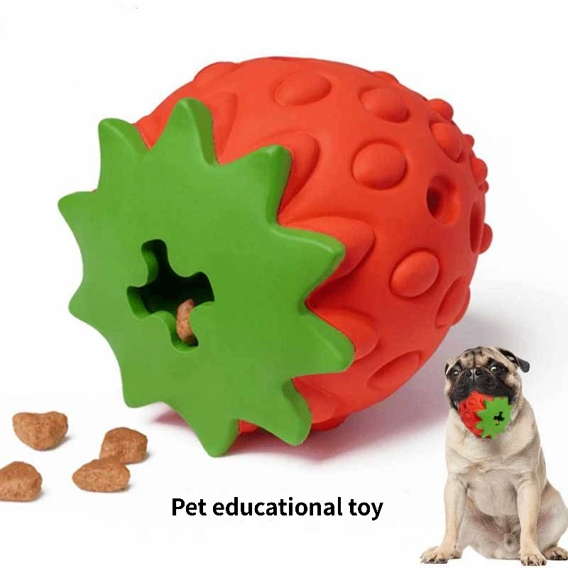 

2021 New Amazon Pet toys dog chew Molars leak food Puzzle Rubber dog toys cleaning teeth toys, Red