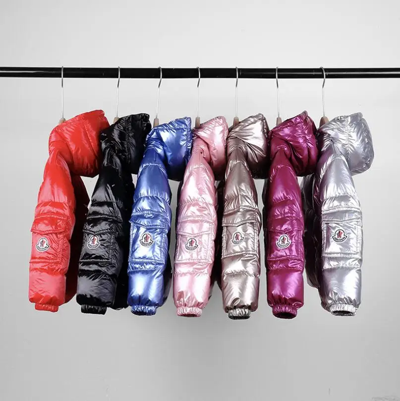 

PJ1983A winter children's white duck down jacket very keep warm coat Kids hooded down jacket, Purple/silver/pink/red/black/blue/gold