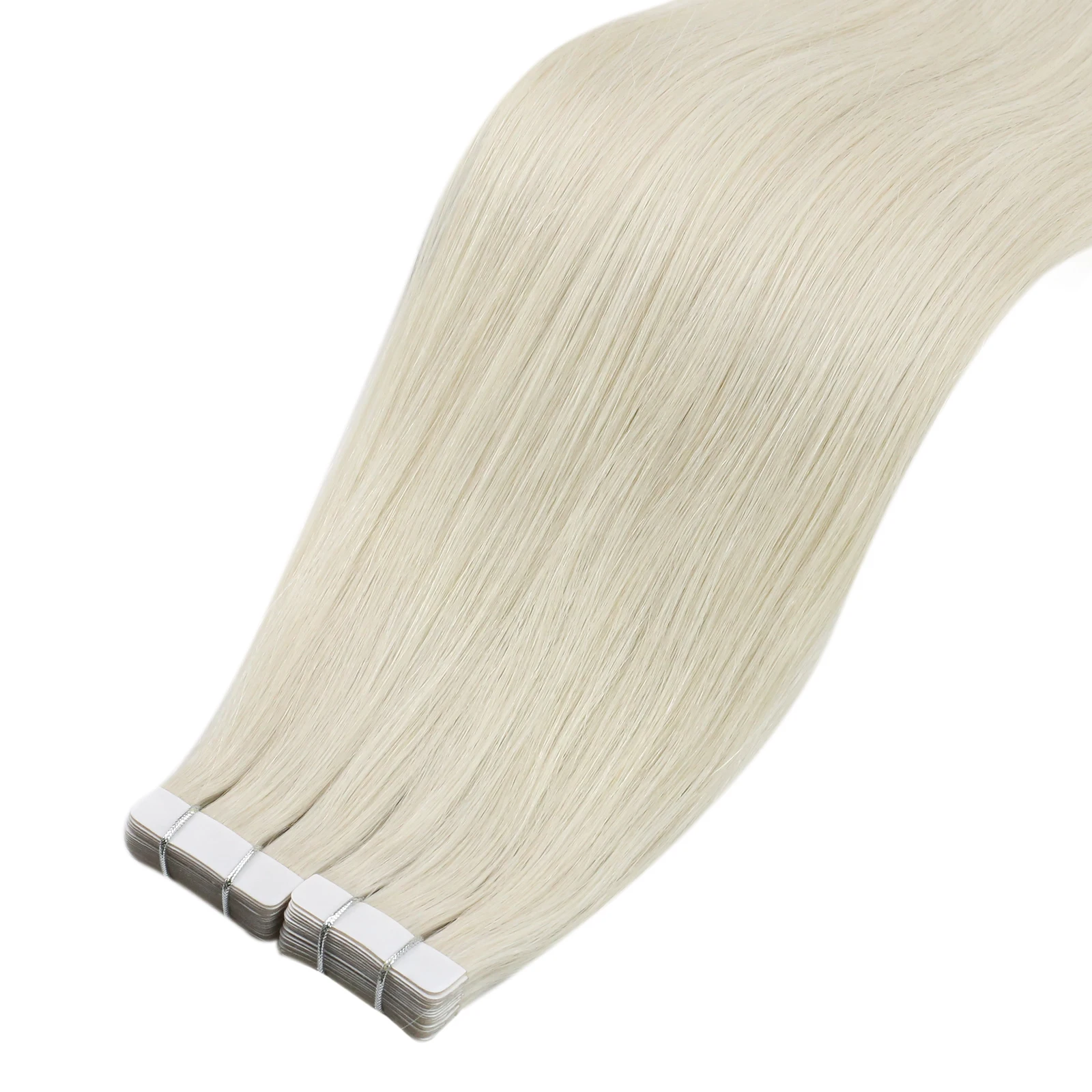 

Moresoo Invisible White blonde Human Hair extensions Platinum Blonde Invisible Tape in Remy Human Hair Extensions Blonde, #1000 white blonde