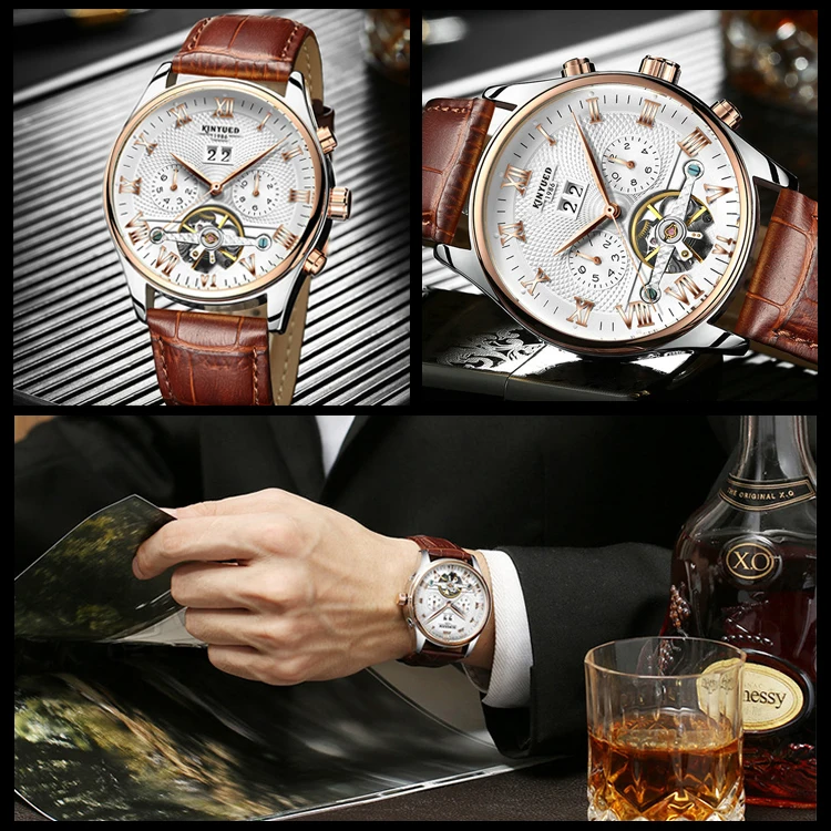 Kinyued automatic hotsell mechanical tourbillon watch