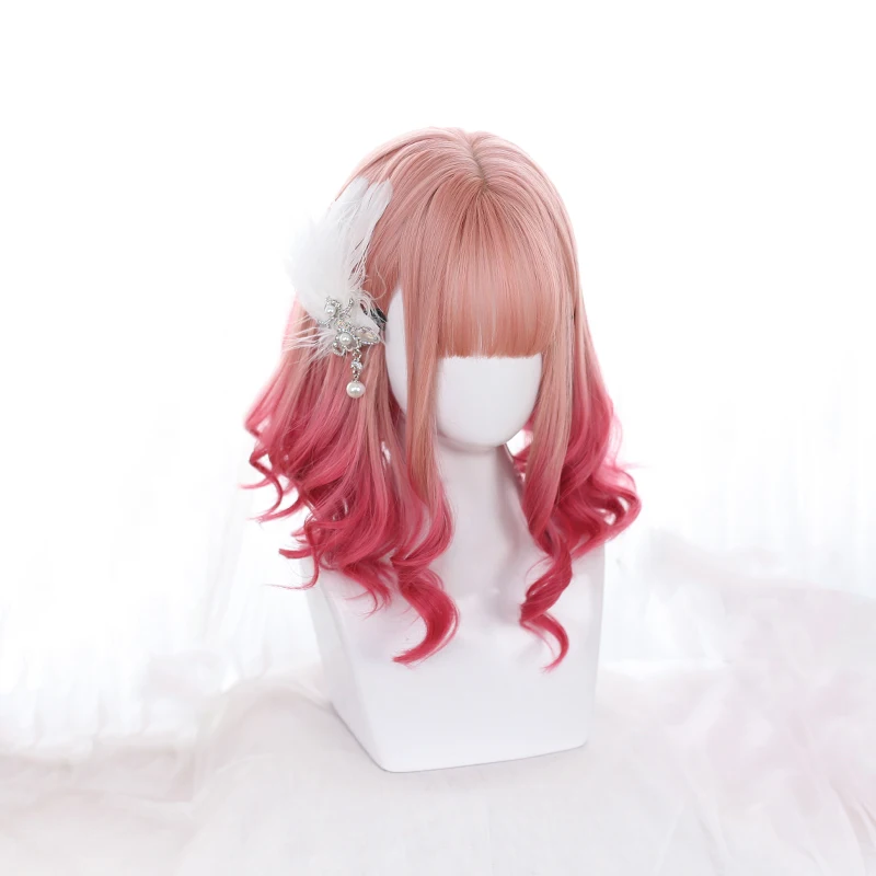 

Dalaohome Cosplay Wigs Synthetic Ombre Bob Hair Extension Harajuku Lolita Virgin Short Harajuku Halloween Wig