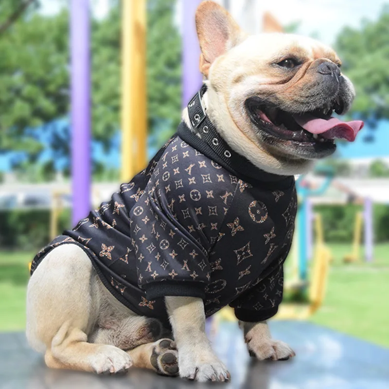 

Spring and autumn Classic Printed fashion brand luxury pet dog clothes vest for small dog pet French Bulldog, As picture