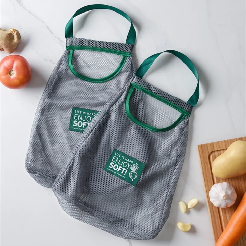 

Hot selling reusable fruit protection bags protection bags Polyester Mesh fruit purse bag, Grey