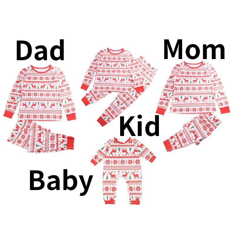 

2021 Best Selling Family Christmas Print Long Sleeve Casual Pajamas Xmas Christmas Pajamas For Women Set, Picture shows