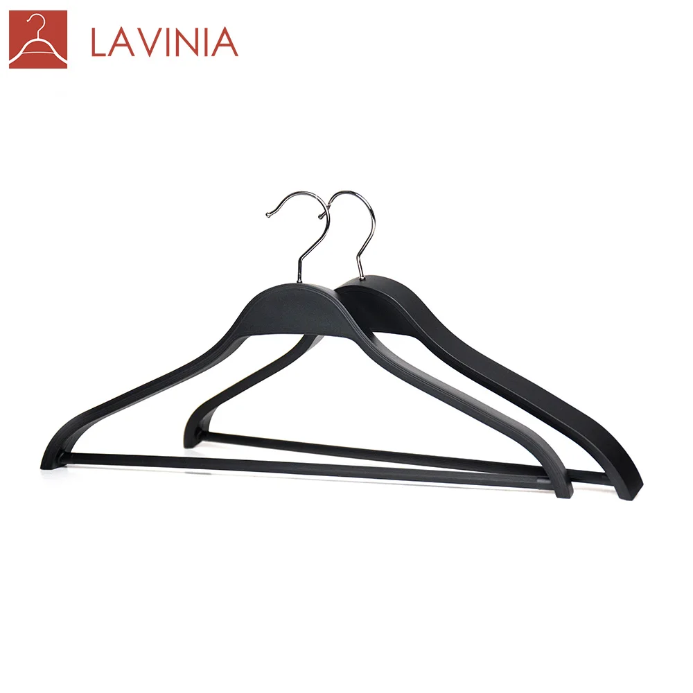 

Lavinia Heavy Duty Plastic Hangers For Cloths Za&ra Style Curve Flat Black Plastic Shirt Coat Hanger, Any color