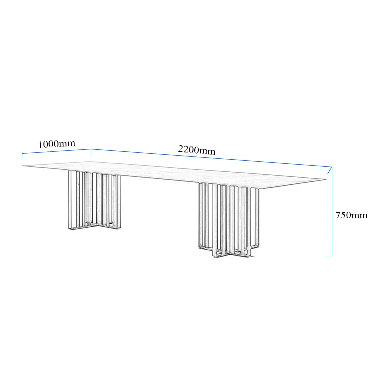 Stainless Steel Dining Table Base Rectangle Dinning Table Set Dining