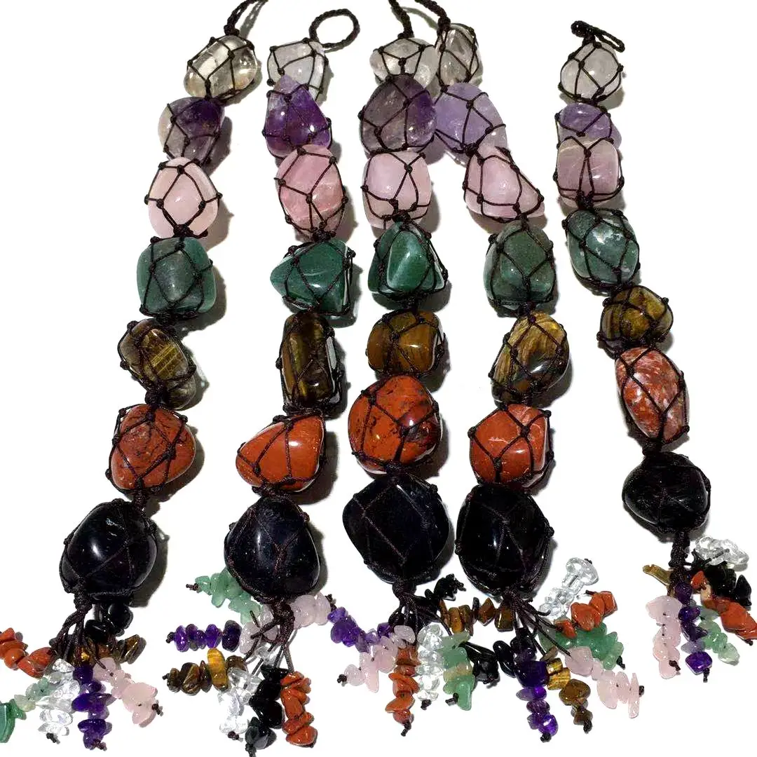 

Wholesale 7 Chakras Crystal Sets Energy Crystal Gems Car Pendant For Decoration