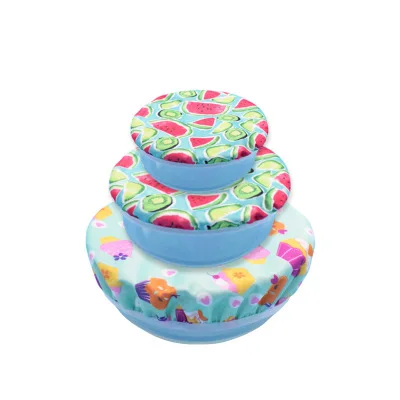 

Reusable Eco Friendly PUL Waterproof Cloth Bowl Cover For Food Storage Fits Fits Various Sizes Container Dish Bowl, Four colors/customized color