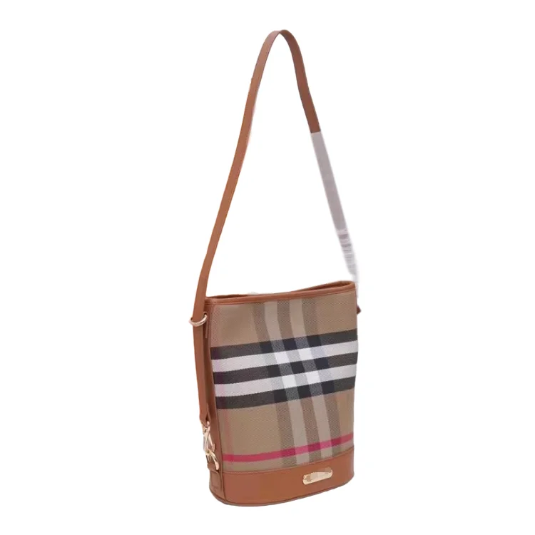

BB new single shoulder bag women's fashion trend leisure simple and versatile Classic women's checked Bucket Bag
