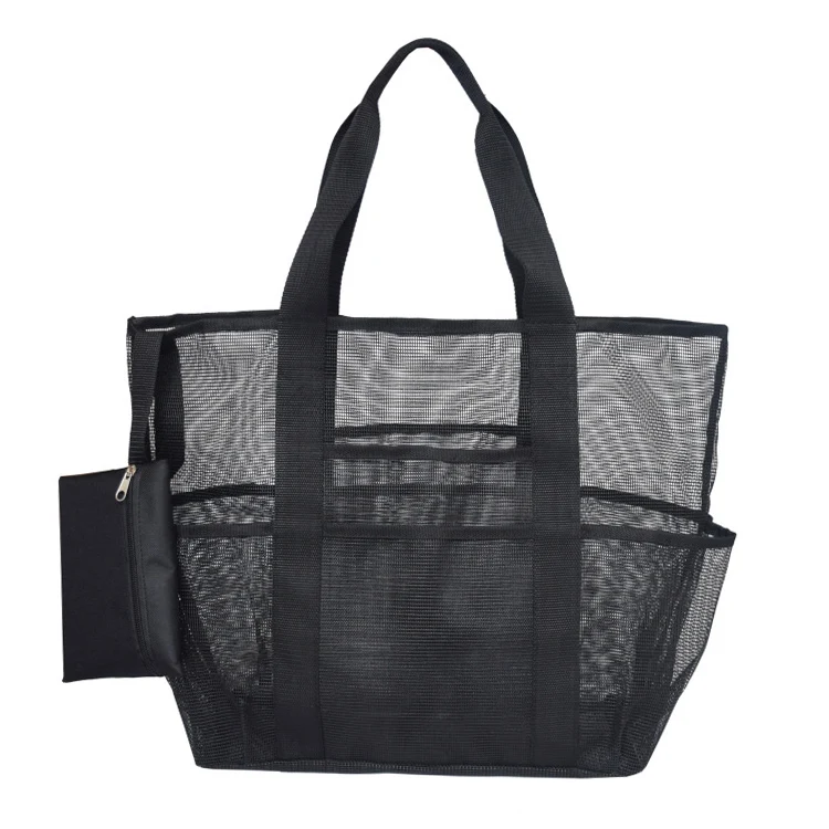 

Larger Capacity Mesh Beach Storage Bag Heavy Duty Mesh Duffel Bag Summer Swimming Tote Bags, Black, blue, green,white or customized