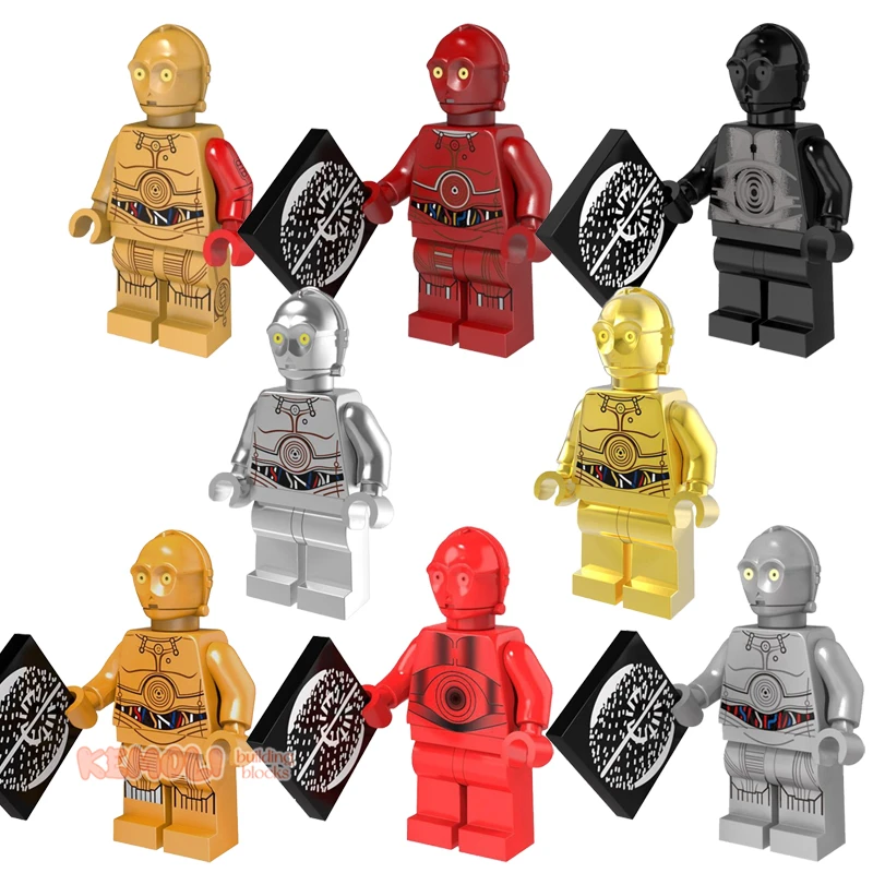 

PG8023 Chromed C-3PO SW Wars Movie Series Character Mini Bricks Figure Building Block Kids Educational Plastic Toy Juguete 75146